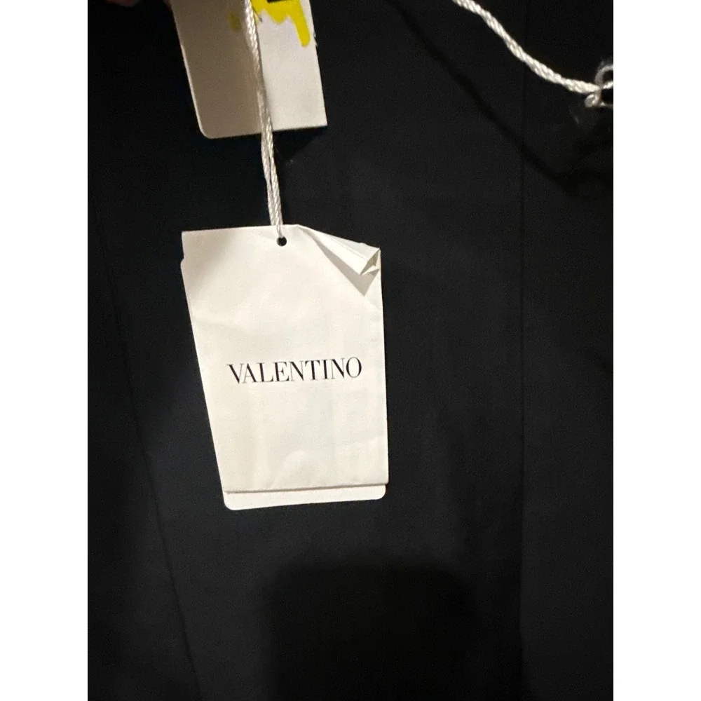 Valentino Black Embellished‎ Short Crepe Couture Dress Size 14